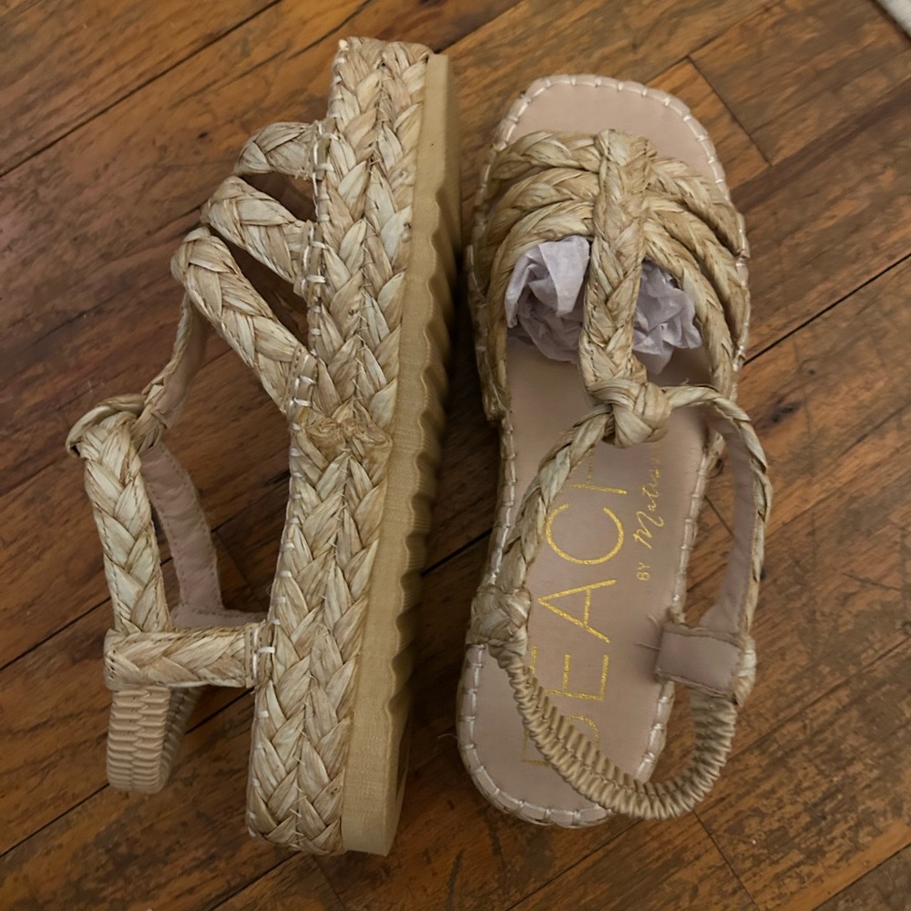Matisse Tan Braided Platform Sandals - Picture 5 of 6